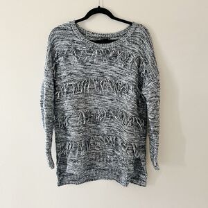 Express Gray Fringed Sweater